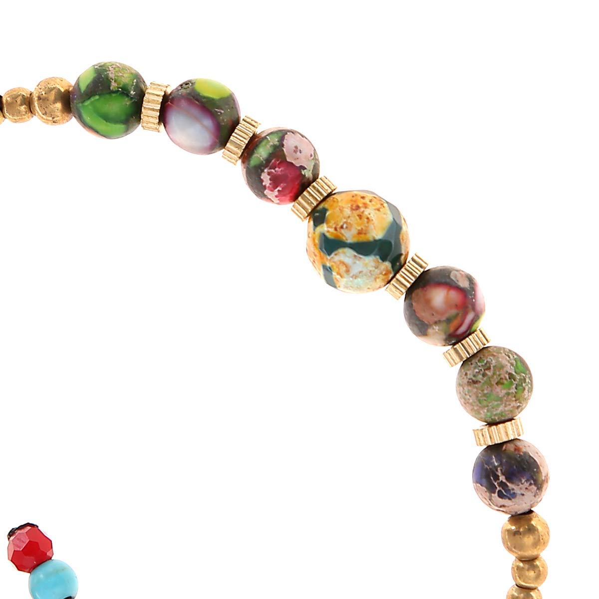 Made by Nami Surfer Armband mit Perlen Damen & Mädchen - Handmade Festival & Strand Accessoires - Buntes Goa Hippie Armband - Orientalisches Design - Freundschaftsarmbänder (Beads)