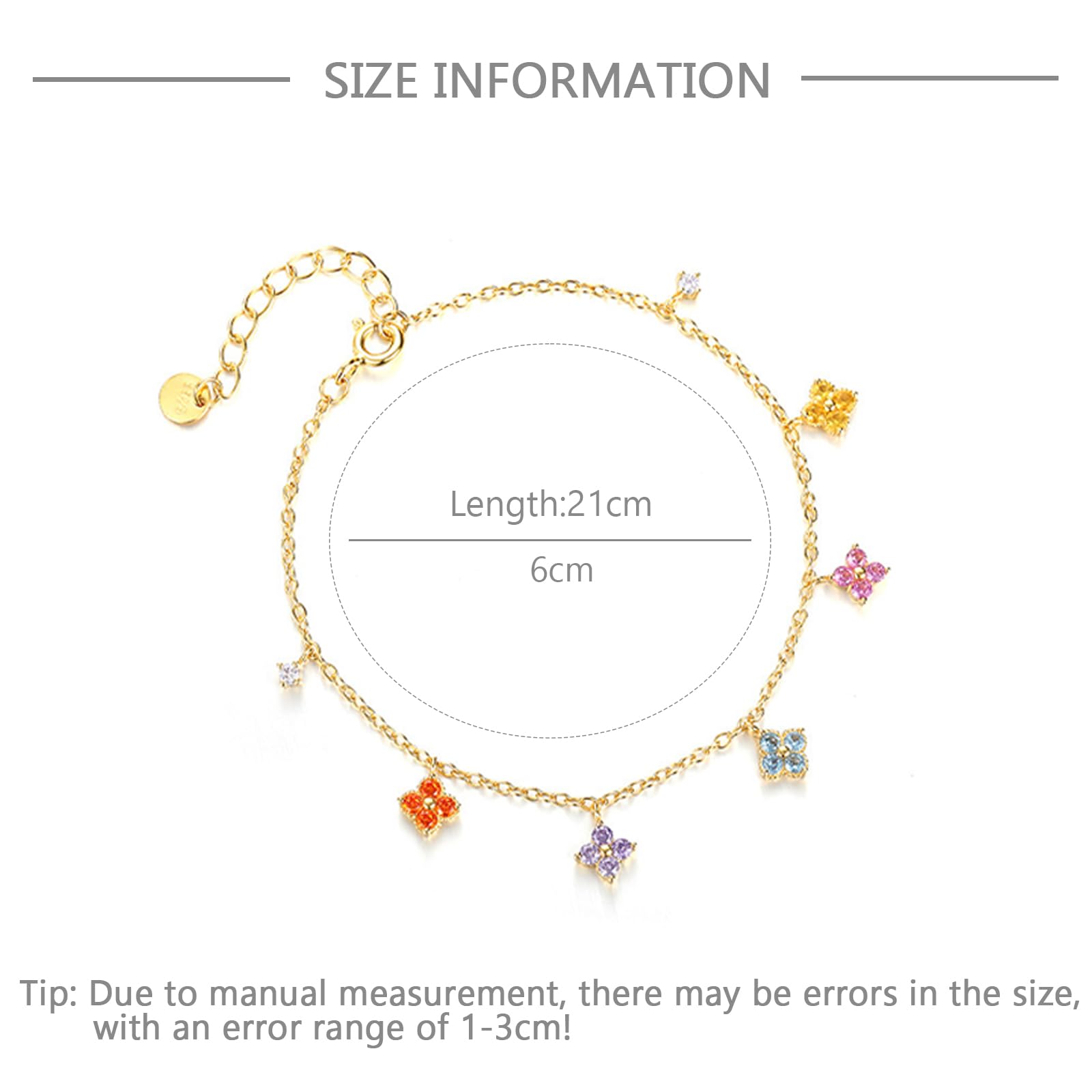 Hanaoops Kleeblatt Armband Damen 18K Vergoldeter Cubic Zirkonia Blumen Glücksarmband Stapelbare Armbander Handmade Schmuck Geschenk