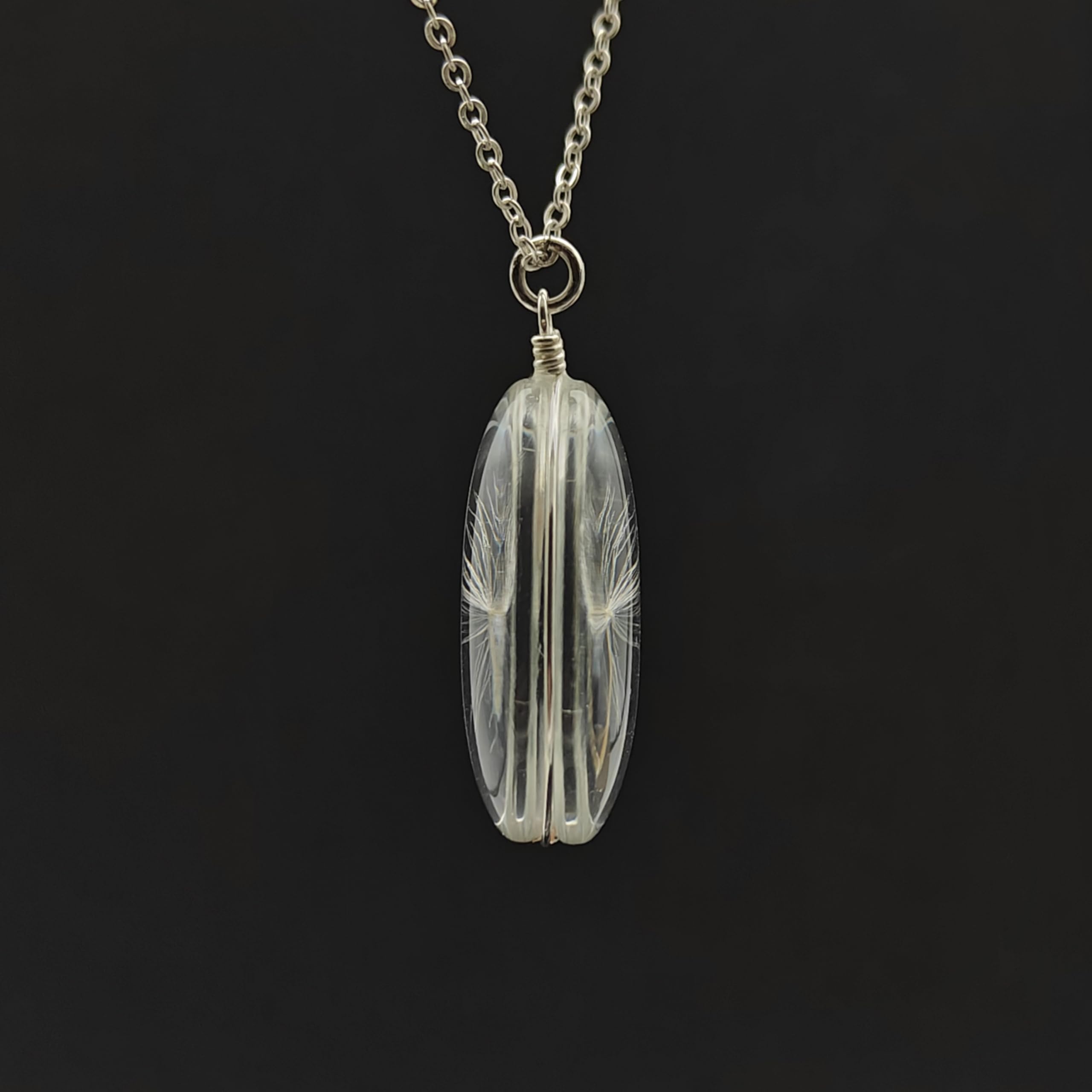 Cairui Design Löwenzahn Machen Einen Wunsch Pusteblume Echte Blumen 925 Sterling Silber Ketten Halsketten mit AnhÀnger Damen Handmade