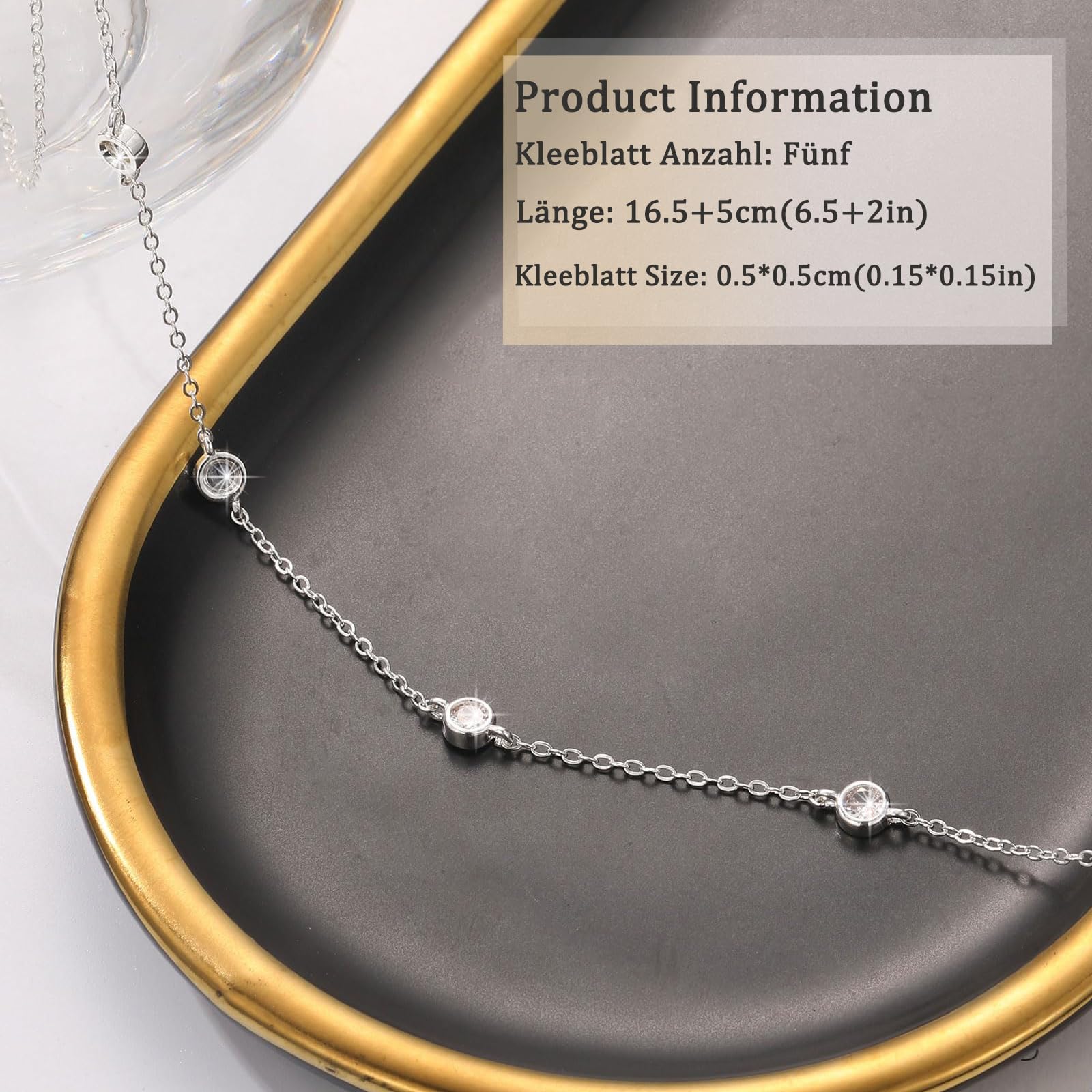 Aidenn Armband Damen Silber mit Cubic Zirkonia Blumen 925 Silber Bracelet für Mädchen,Goldene/Silver Stapelbare Armbander Handmade Schmuck Geschenk