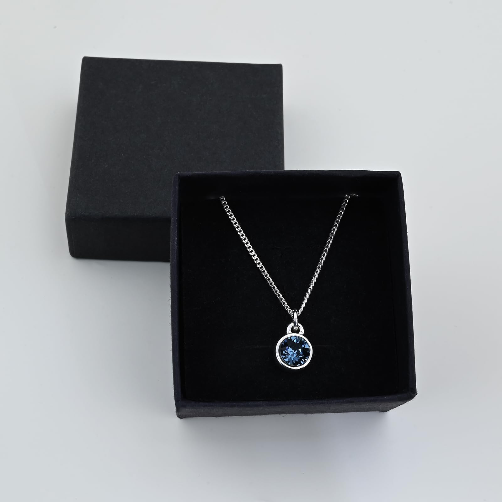 Silber Aquamarin Kreis Anhänger Halskette Blauer Stein Halskette Handgemachte Aquamarin Halsketten für Frauen Aquamarin-Schmuck