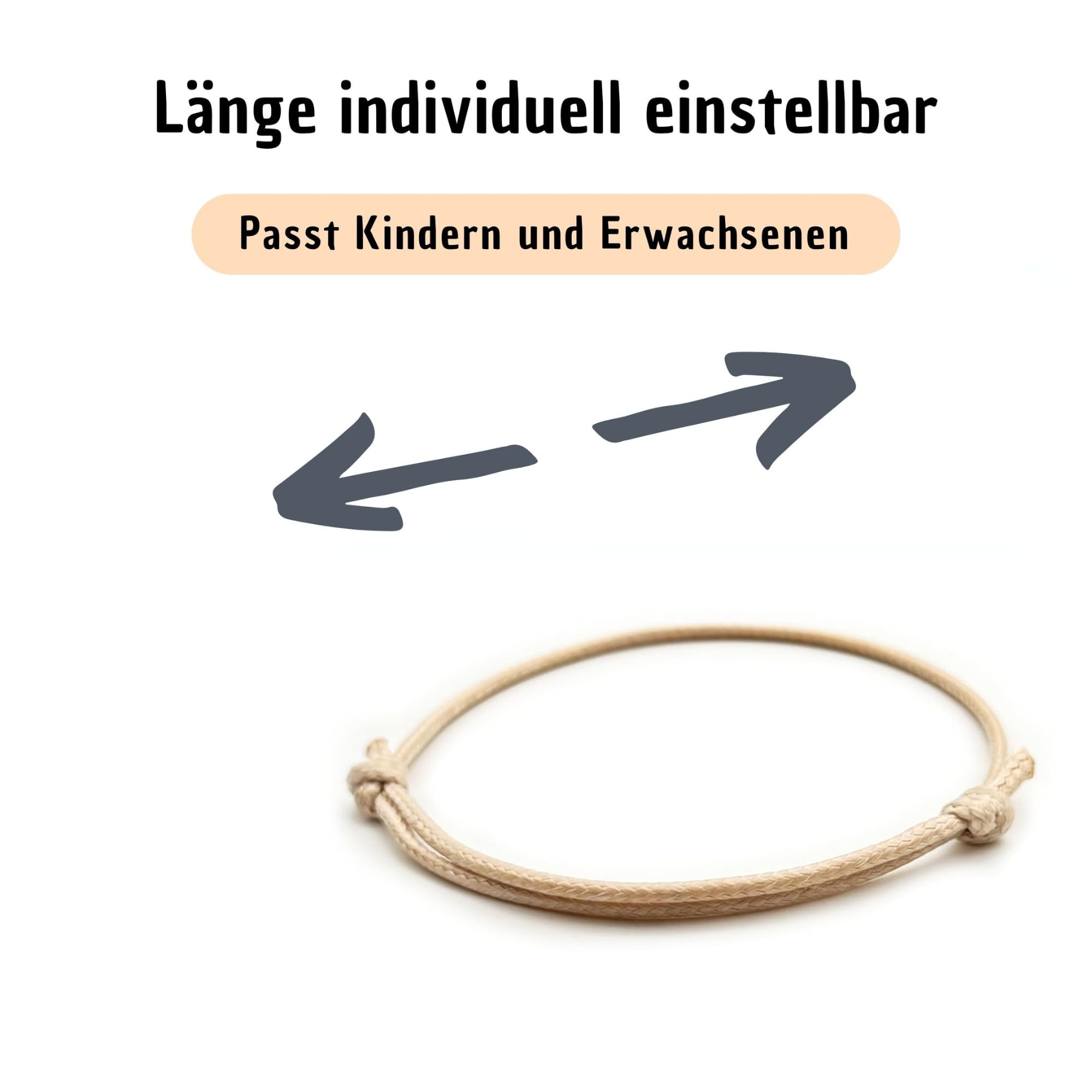 [2 Stück] Dezentes einfaches Armband | Handgemachtes dünnes Surfer Band aus gewachster Baumwolle | Geschenk Freundschaftsarmband | Viele Farben (2 Stück, Beige)