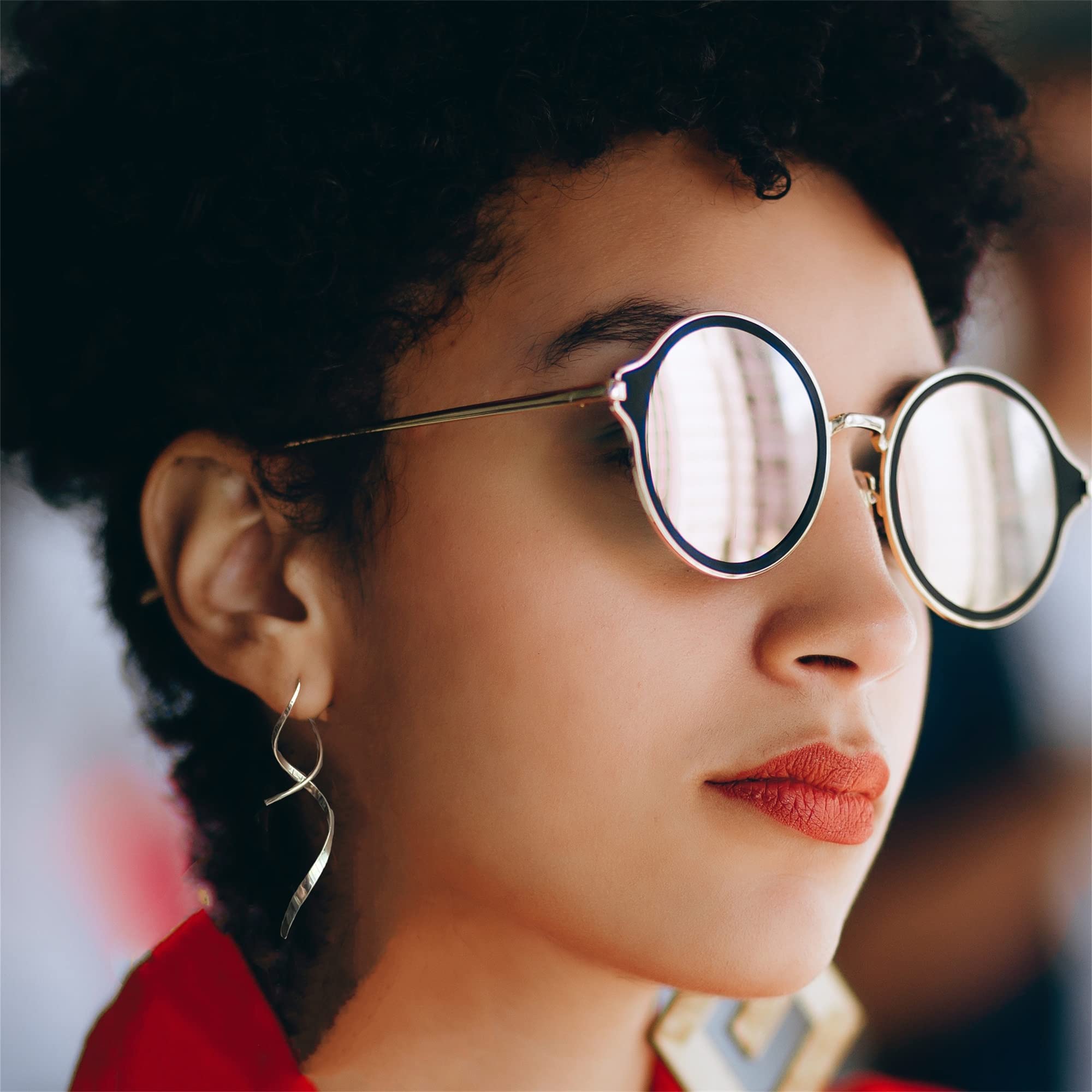 Spiraldraht-Ohrringe für Frauen, 14 Karat Gold, handgebogen, Anhänger, Geschenk für Frauen, ist perfekt als für Geburtstagsfeiern.