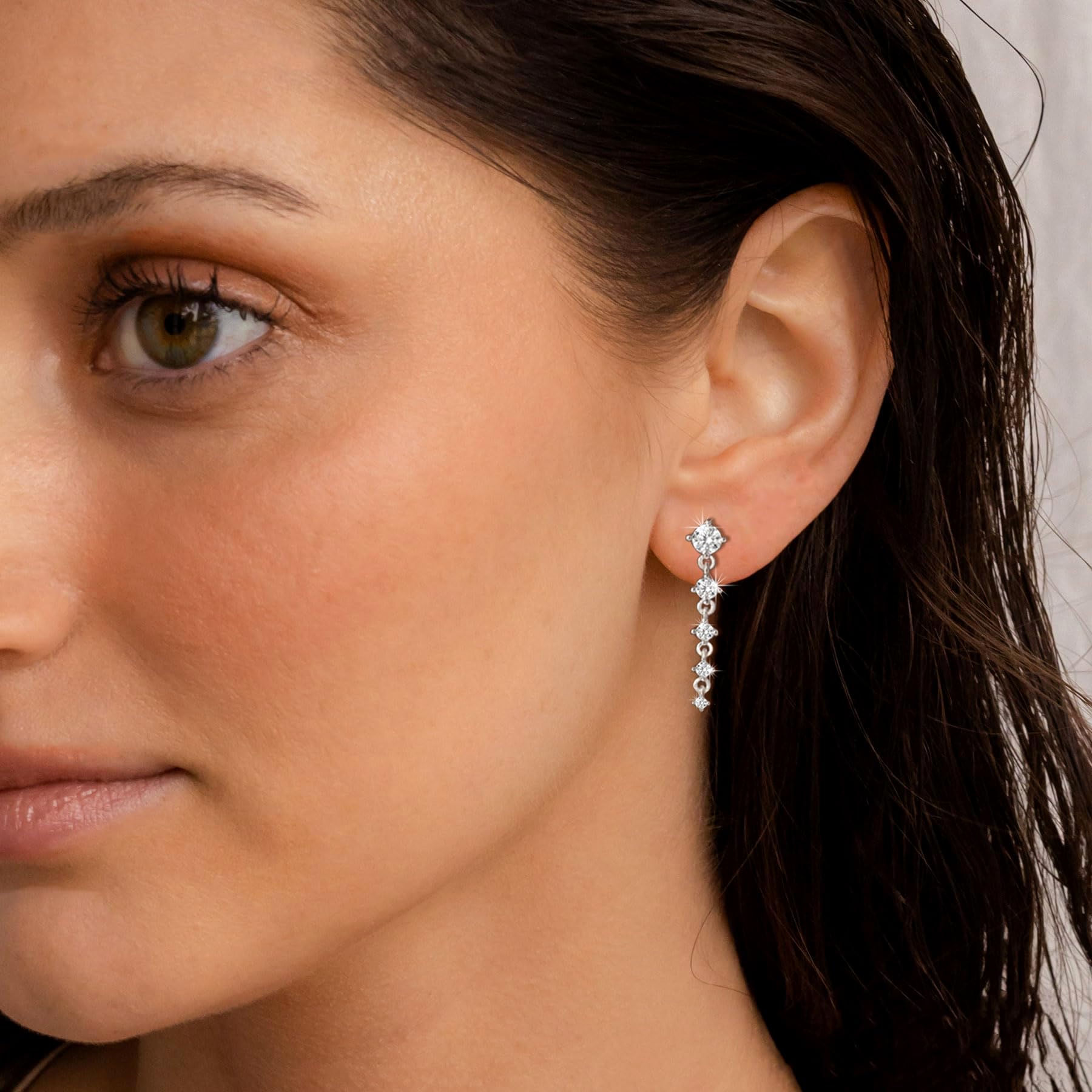 Maynor Tropfen Ohrringe für Damen Frauen Gold Silber 925 Hängend mit Zirkonia Dangle Ohrringe Handmade Schmuck Geschenk