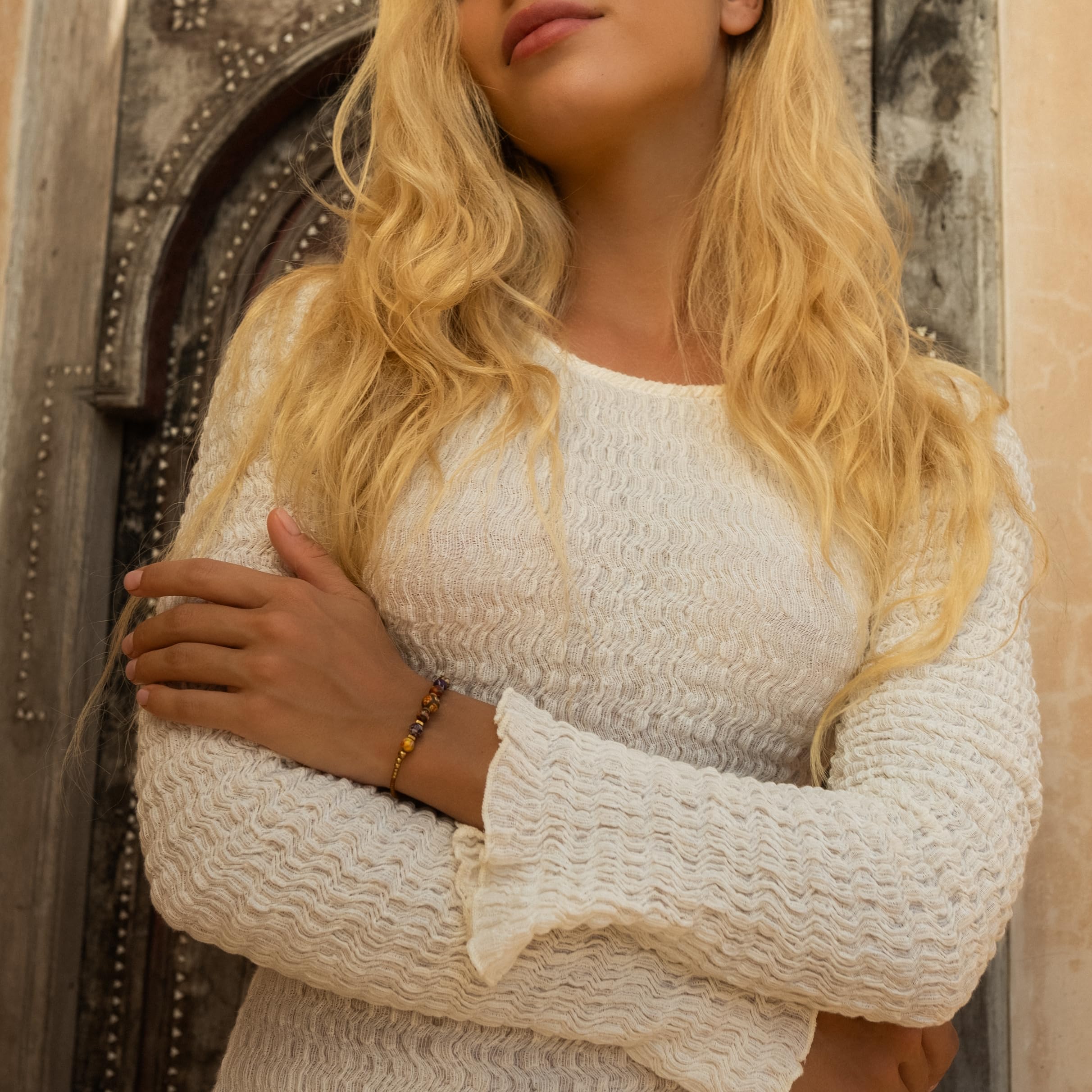 Made by Nami Surfer Armband mit Perlen Damen & Mädchen - Handmade Festival & Strand Accessoires - Buntes Goa Hippie Armband - Orientalisches Design - Freundschaftsarmbänder (Beads)